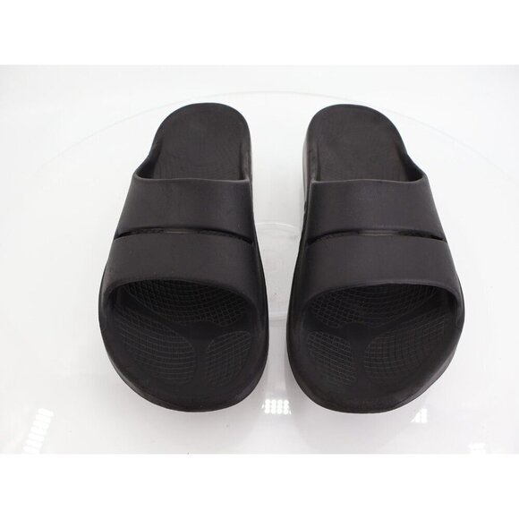 Oofos Men\'s OOahh Sandal Size 11 Recovery Sport Slide Stress Relief Black Rubber main image 8